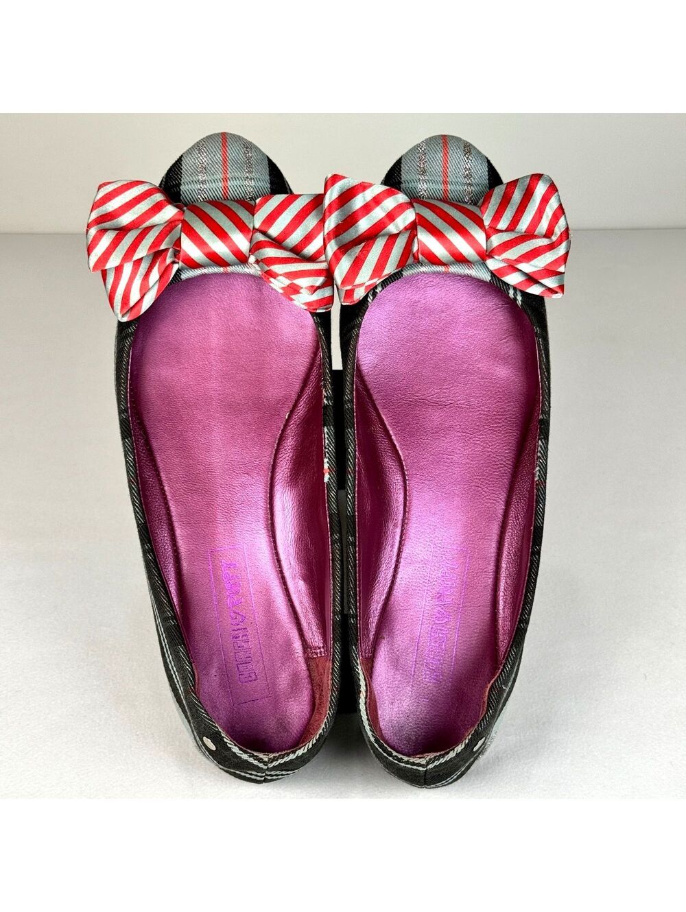 Coach Poppy Cambria Tartan Plaid Ballet Flats w/Bow Detail - 6 - Picture 5 of 7